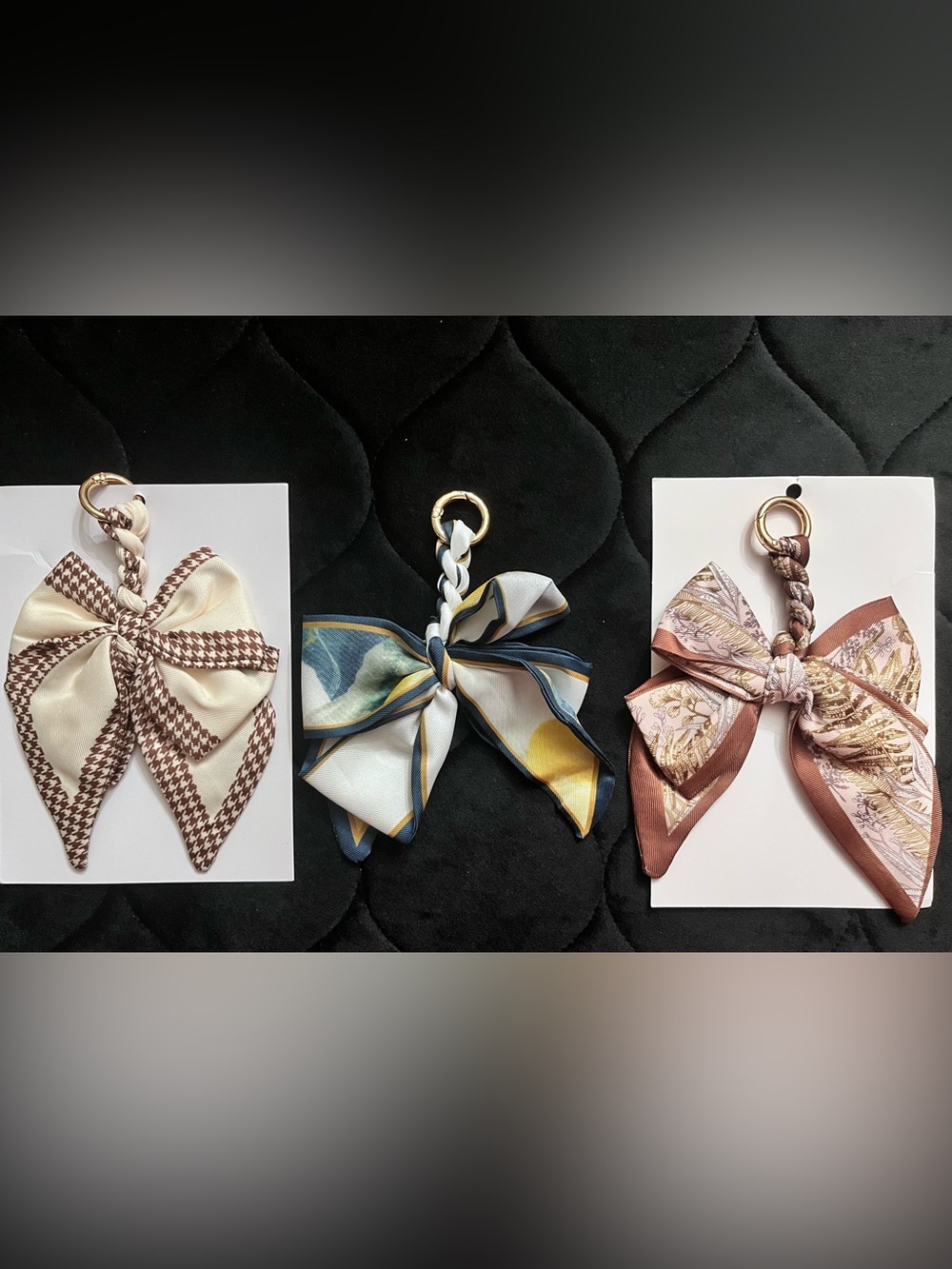 3 Piece Bow Bag Charm or Keychain Bundle